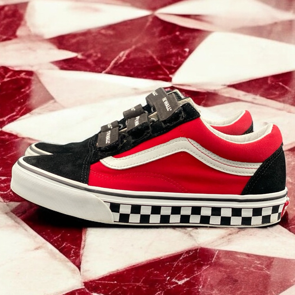 Vans Old Skool V OTW Strapped Black Red Checkerboard Men 5.5 / Women 7 - Picture 7 of 12